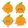 Happy orange characters bundle set